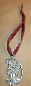 HTF VINTAGE LONGABERGER PEWTER METAL TIE-ON 1998 CHRISTMAS HOPE ANGEL ORNAMENT - Picture 1 of 3