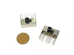 2 x SK-43D04 4P3T Four pole three throw handle heights 7.0mm slide switch E2 - Picture 1 of 2