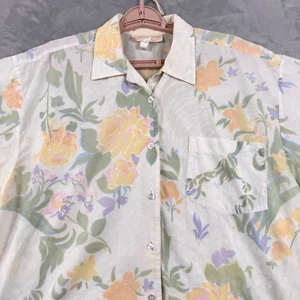 Key West Hand Print Fashions Shirt Womens XL FLoral Beach Hawaiian Button Up USA - Picture 1 of 9