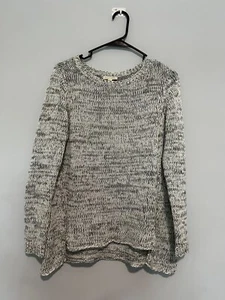 Eileen Fisher Black White  Chunky Knit Long sleeve sweater size Small - Picture 1 of 5