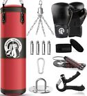 4Ft Punching Bag For Adults Unfilled Hanging Boxing Bag Set Heavy Punching Ba...