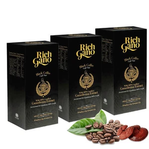 3 boxes Rich Gano Gold Gourmet Premium Black Coffee Reishi Ganoderma Mushroom - Picture 1 of 7