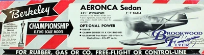 Berkeley AERONCA SEDAN PLAN + PARTS PATTERNS to Build 35" FF / RC Model Airplane - Image 1 of 4