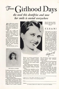 1928 Colgate: Girlhood Days Dentifrice Vintage Print Ad - Picture 1 of 1