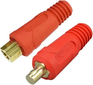 RIVERWELD TIG Welding Quick Connector 315Amp DKJ35-50 & EDKL35-50 Dinse Red 2pcs - Picture 1 of 5