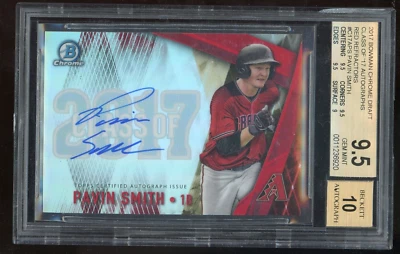 Pavin Smith 2017 Bowman Chrome Auto Rookie Red Refractor #d 4/5 BGS 9.5 10 - Image 1 of 2