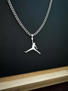 Jordan Jumpman Swoosh Necklace - 20 inches or 22 Inch Chain - 5mm Cuban - NBA - Picture 1 of 3