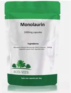 Cápsulas de monolaurina 1000 mg - Apoyo antibacteriano e inmunológico para la salud | Vegetariano - Imagen 1 de 2