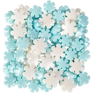 Copos de nieve perlados salpicaduras altas mezcla decoraciones 4 oz Wilton Navidad - Imagen 1 de 3