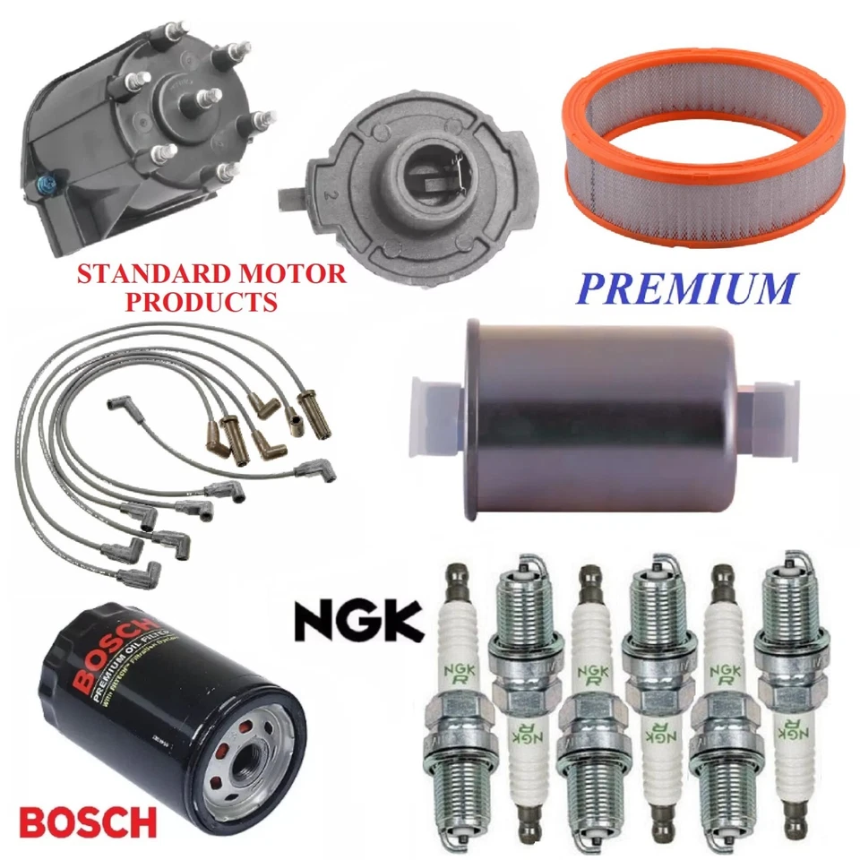 Tune Up Kit Filters Cap Spark Plugs Wire For CHEVY S10 BLAZER V6 4.3L; TBI 88-92 - Image 1 of 1