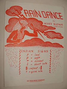 Rain Dance 1958 por Scott Watson piano muy fácil Indian Signs cubierta - Imagen 1 de 1