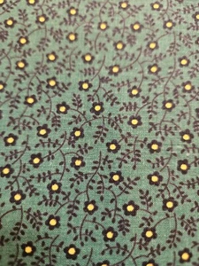 Vintage grün mit ditzy schwarz und gelb Stoff 29x36 - Bild 1 von 5