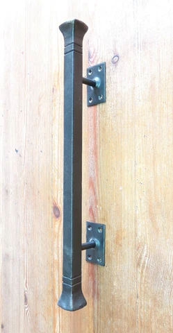 Push Pull Door Handle Hand Forged Solid 16.5" Wrought Iron Barn Entrance Entry Cover