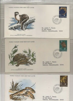 LIECHTENSTEIN 1976 (4) DIFFERENT FIRST DAY COVERS WORLD WILDLIFE FUND + CARDS - Image 1 of 4