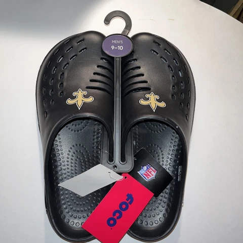 FOCO NFL Color-black Big Logo Team  New Orleans SAINTS Clogs Mens 9-10 Cover