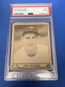 1940 Play Ball Playball #27 Ted Williams Boston Red Sox HOF PSA 2