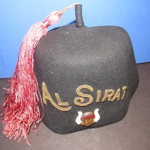 Antiguo Sombrero Fezze Masónico Al Sirat Hecho en EE. UU. Sin Reserva - Imagen 1 de 11