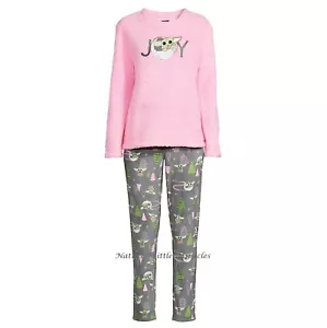 Baby Yoda Christmas Pajamas Set Womens Size S-3X Plus Sherpa Shirt Pants Holiday - Picture 1 of 3