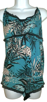 Nuevo Para Mujer XL 16-18 Verde Cami Tap Set Secret Treasures Pantalones Cortos 2 Piezas Dormir Foto 1 de 2