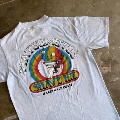 80s VINTAGE MATSUMOTO'S SHAVE ICE SHOP T-SHIRT HALEIWA NORTH SHORE HAWAII SZ S - Image 1 of 4