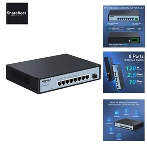 Commutateur PoE 8 Ports 2.5G 120W|1X 10G SFP+&8 x2.5GBase-T Ports PoE, IEEE802.3af/... - Photo 1/9