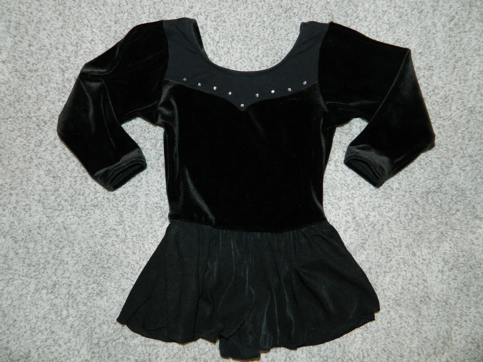Leotardo de terciopelo negro manga larga para niña talla XS 4/5 Foto 1 de 1