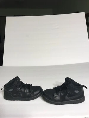 Nike Air Jordan 1 Mid 2018 edición "negro gris" bebé niño pequeño sin caja 9C Foto 1 de 4