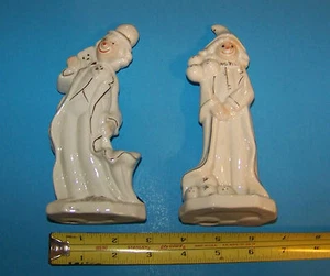 Clown Figurines ( Set of Two Ceramic Clown Figurines ) 6" - Picture 1 of 7