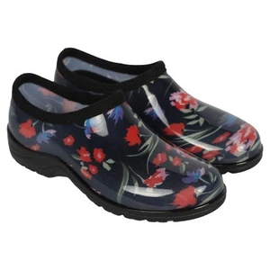 Women's PVC Garden Clogs Rain Shoes with Rugged Anti-Slip Durable Rubber Mule - Picture 1 of 8