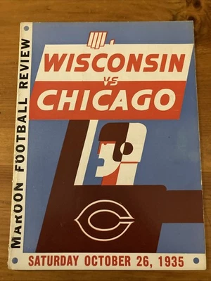 1935 CHICAGO vs. WISCONSIN FOOTBALL PROGRAM/JAY BERWANGER-1ST HEISMAN WINNER!! - Image 1 of 4