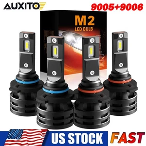 4x AUXITO 9005 9006 LED Headlight Bulbs Conversion Kit High Low Beam Ultra White - Picture 1 of 16