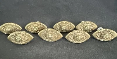 维多利亚式抽屉拉环ORNATE背板批量8件黄铜配套 — 第 1/4 张图片