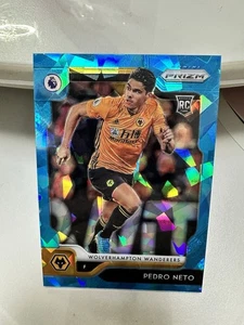 2019-20 Panini Prizm EPL WOLVES PEDRO NETO BLUE CRACKED ICE ROOKIE RC /99 - Picture 1 of 2