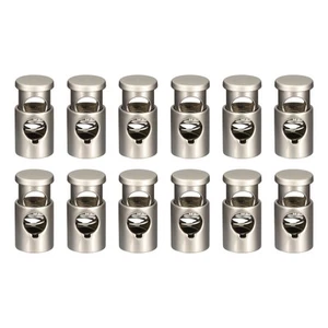 12pcs Metal Cord Locks 0.25" Single Hole Spring Stopper Slider Toggles End - Picture 1 of 8