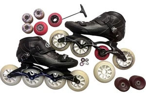SKTYEE Carbon Fiber Inline 4 Wheel Pro Skates W/ Extra Wheels EU 44 US 1 0.5 - Bild 1 von 10