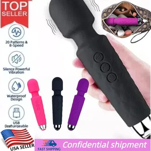 Masajeador de Mano Vibrador 3 Colores Recargable 20 Velocidades Varita Vibrador Masaje - Imagen 1 de 10