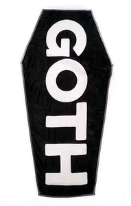 Blackcraft Kult Sargform Goth Strandtuch Decke Schwarz 30x56 Hot Topic  - Bild 1 von 2