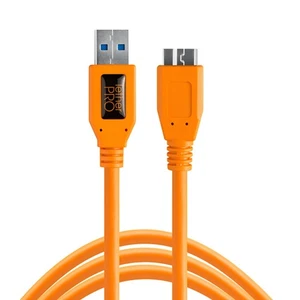 Tether Tools TetherPro USB 3.0 A to Micro-B Cable 15ft Data Transfer Orange - Picture 1 of 8