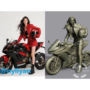 Figura de accesorios de escena de niña bonita para motocicleta miniatura 1/35 1/43 1/64 1/87 para autos - Imagen 1 de 2