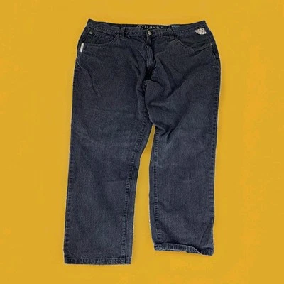 Pantalones de mezclilla Raider para hombre negros pierna recta talla 38x31 tiro medio cremallera mosca informales Foto 1 de 4