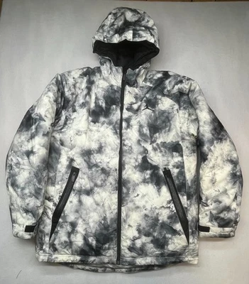 Jordan сноуборда куртка мужская XL белый черный галстук краситель лыж изолированный с капюшоном молнии - Изображение 1 из 4