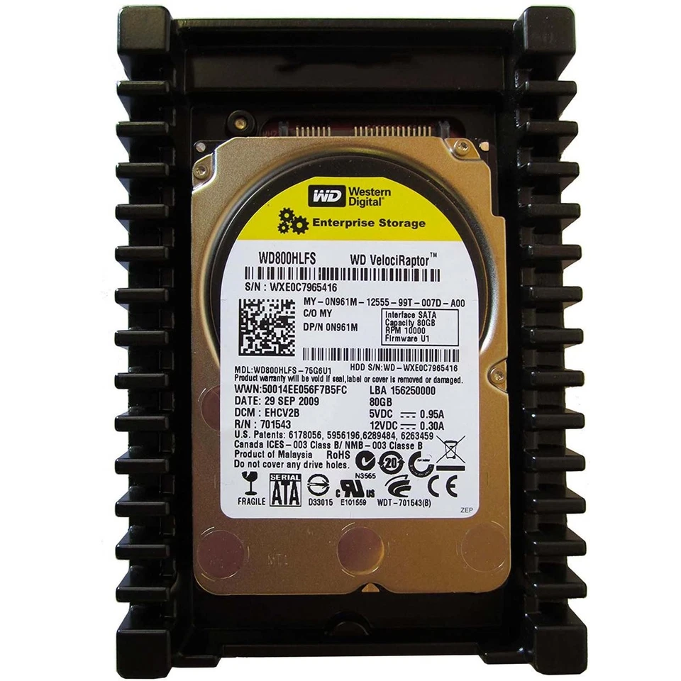HDD Hard Disk 3.5" SATA WD VELOCIRAPTOR 10,000RPM 80GB Refurbished Drive - Image 1 of 1