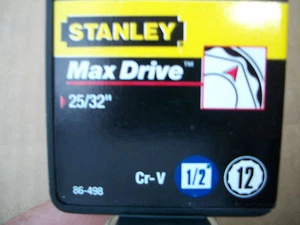 NUEVO STANLEY 1/2 in Drive 25/32 pulgadas MAX DRIVE 12 PUNTOS ZÓCALO - Imagen 1 de 4