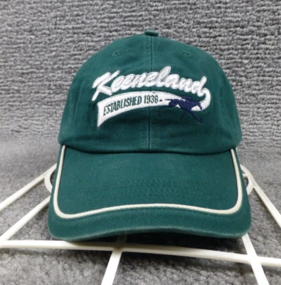 Gorra Keeneland Racecourse carreras de caballos Lexington correa de etiqueta de engranaje verde NUEVO Foto 1 de 4