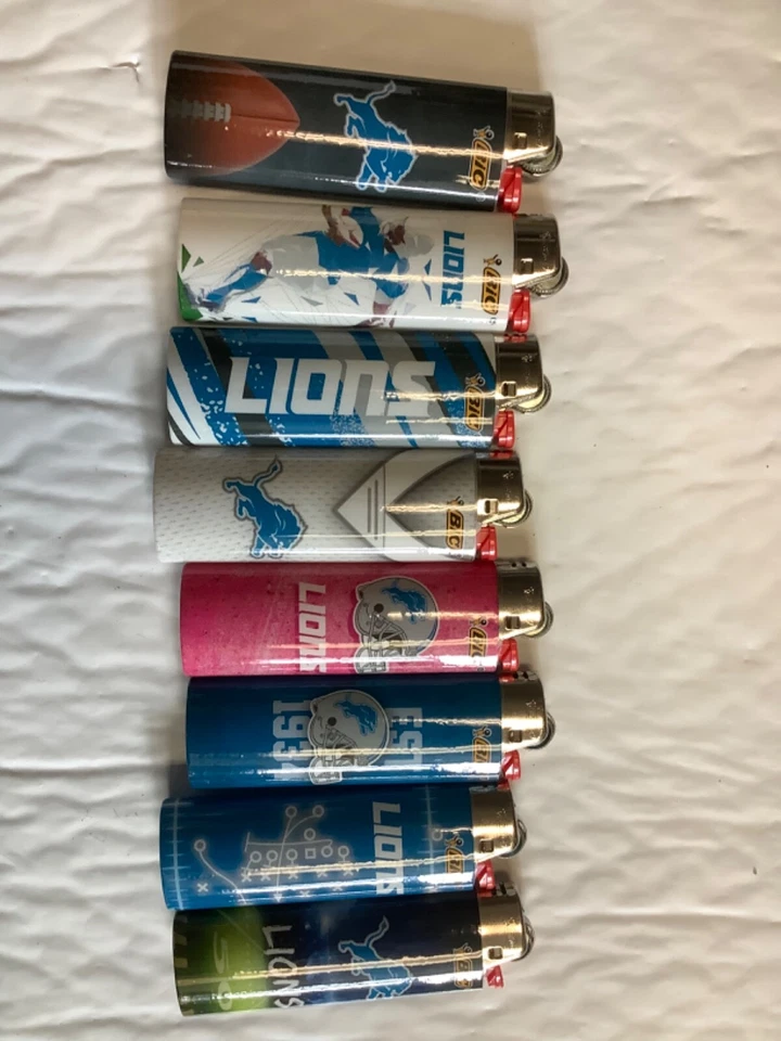 NUEVO BIC 8 piezas GRANDE tamaño Detroit Lions NFL encendedor de fútbol EDICIÓN LIMITADA Foto 1 de 1