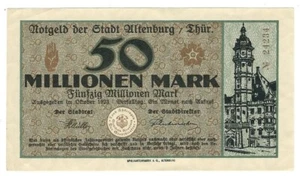 Notgeld - Altenburg - Großnotgeld Stadt Altenburg - 50 Mio. Mark - 1923 - Bild 1 von 2