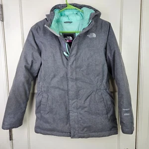 The North Face Girls Hyvent 550 Full Zip Hooded Parka Jacket Size: XL (18) Gray - Picture 1 of 4