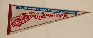 NHL Detroit Red Wings Vintage Hockey Pennant 1987-87 Norris Division Champions - Foto 1 di 6