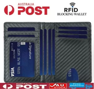 4.5" Slim Wallet Thin Front Pocket Leather Credit Card Holder with RFID Blocking - Picture 1 of 7