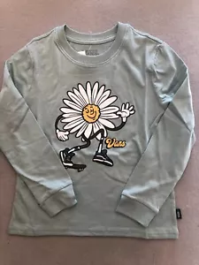 Vans Shirt Girl's Size 5T New Pushin Daisy Long Sleeve Gray Mist Graphic Tee - Picture 1 of 4